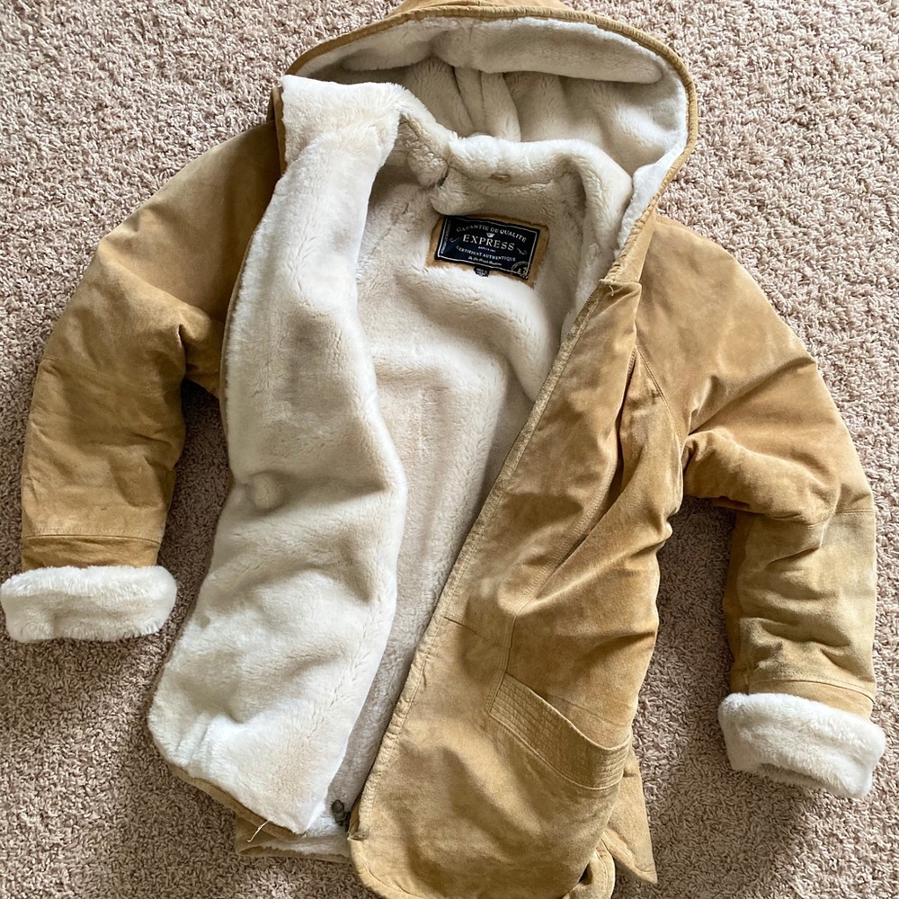 Vintage 90’s suede leather coat M